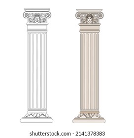 ANCIENT ROMAN AND HISTORICAL CLASSIC DECORATIONS GOTHIC COLUMNS AND FRIEZES IN ANCIENT VENEZIA STYLE