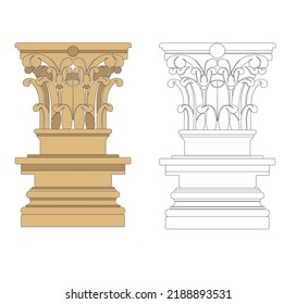 ANCIENT ROMAN AND HISTORICAL CLASSIC DECORATIONS GOTHIC COLUMNS AND FRIEZES IN ANCIENT VENEZIA STYLE