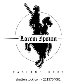 
ancient roman knight logo on horse