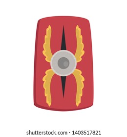 Ancient Roman military shield color vector icon. Flat design