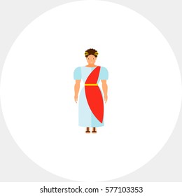 Ancient Roman in national costume icon