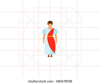 Ancient Roman in national costume icon