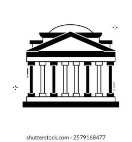 Ancient Roman Pantheon Vector Icon Design