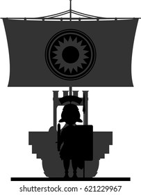 Ancient Roman Soldier and Ship