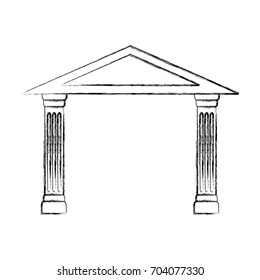 Ancient Roman temple with columns  icon