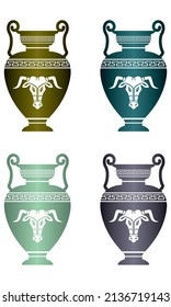 Ancient Roman Vase Icon Vector Illustration. Greek Amphora Icon Isolated On A White Background
