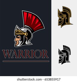 Ancient roman warrior in helmet