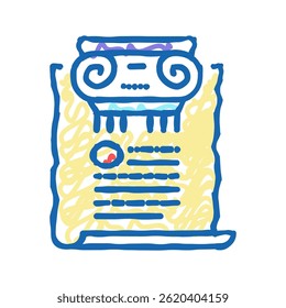história de roma antiga ícone doodle esboço vetor. sinal de história de roma antiga. ilustração de símbolo isolado