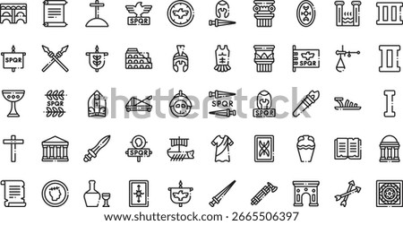 Ancient rome icons High-Quality Vector Icons Collection with Editable Stroke. Ideal for Professional and Creative Projects