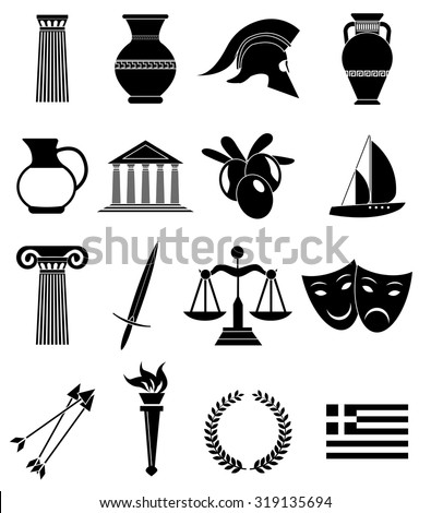 Ancient Rome Icons Set เวกเตอร์สต็อก (ปลอดค่าลิขสิทธิ์) 319135694