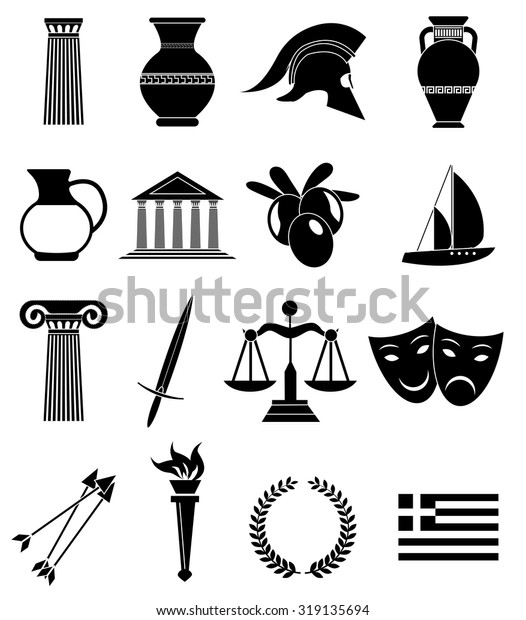 Ancient Rome Icons Set Stock Vector (Royalty Free) 319135694