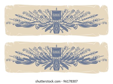 Ancient Rome. Long frames, 2, vector