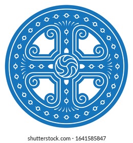 Ancient round Celtic Design. Celtic knot, mandala, isolated on white, vector illustration