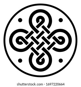 Ancient round Celtic, Scandinavian Design. Celtic knot, mandala, isolated on white, vector illustration