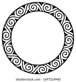 Ancient round Celtic, Scandinavian pattern. Celtic knot, isolated on black, vector illustration