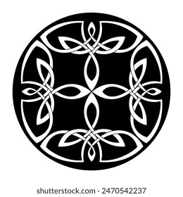 Ancient round decorative pattern. Decorative element vector illustration. Architectural element.