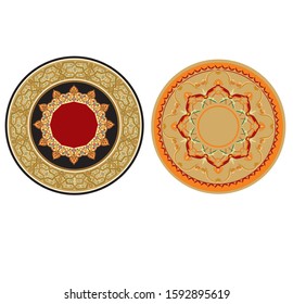 ANCIENT ROUND SYMBOL OF BAROQUE AND ARAB STYLE