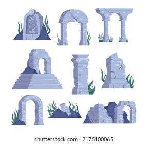 Ancient ruins Atlantis vector