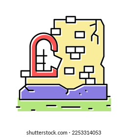 ancient ruins color icon vector. ancient ruins sign. isolated symbol illustration