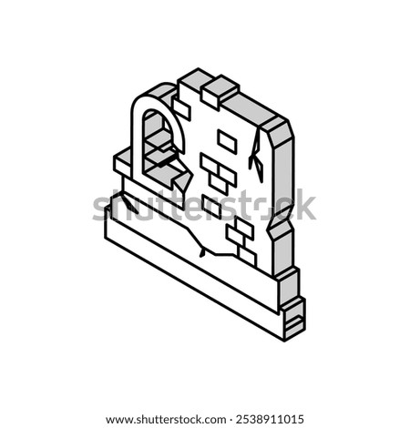 ancient ruins isometric icon vector. ancient ruins sign. isolated symbol illustration