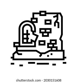 alte Ruinen Linie Symbol Vektor. uralte Ruinen Schild. isoliertes Kontursymbol