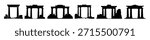 ancient ruins silhouette set vector illustration