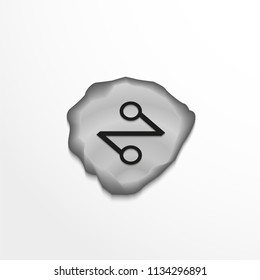 Ancient rune on the stone. Vector illustration.
