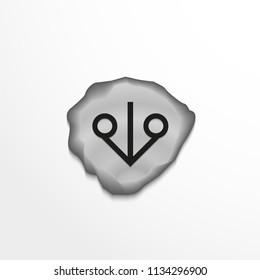 Ancient rune on the stone. Vector illustration.