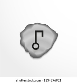 Ancient rune on the stone. Vector illustration.