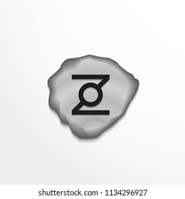 Ancient rune on the stone. Vector illustration.