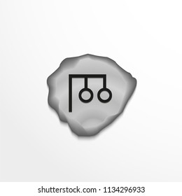 Ancient rune on the stone. Vector illustration.