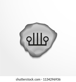 Ancient rune on the stone. Vector illustration.