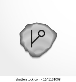 Ancient rune on the stone. Vector illustration.