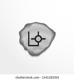 Ancient rune on the stone. Vector illustration.