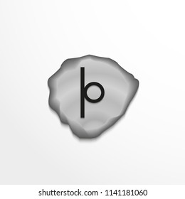 Ancient rune on the stone. Vector illustration.