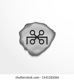 Ancient rune on the stone. Vector illustration.