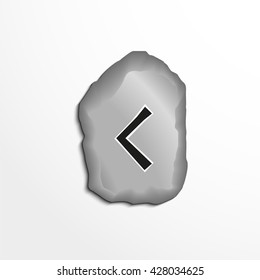 Ancient rune on the stone. Vector illustration.