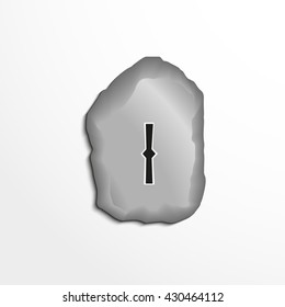 Ancient rune on the stone. Vector illustration.