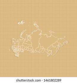 Ancient Russia map old paper background with space for text. Vector illustration EPS10.