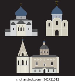 ancient Russian architecture, vector, illustration
