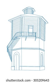 Ancient russian water tower