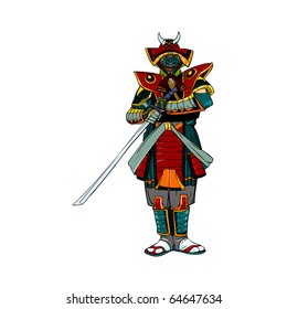 ancient samurai vector illustration