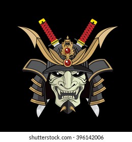 Ancient Samurai  Warrior War Helmet and Sword