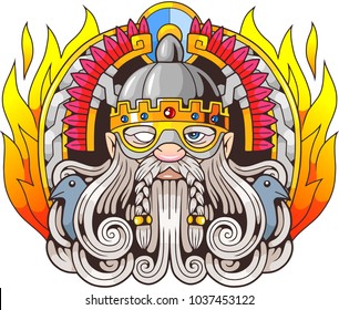 Ancient Scandinavian God Odin, illustration