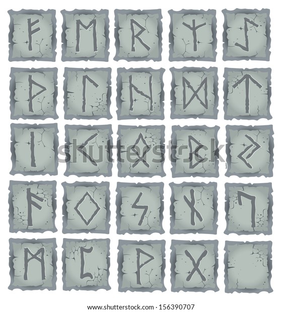 Ancient Scandinavian Runes Stock Vector (Royalty Free) 156390707 ...
