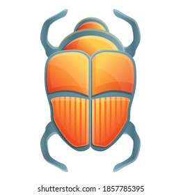 Ancient scarab beetle icon. Cartoon of ancient scarab beetle vector icon for web design isolated on white background