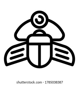 Ancient scarab beetle icon. Outline ancient scarab beetle vector icon for web design isolated on white background