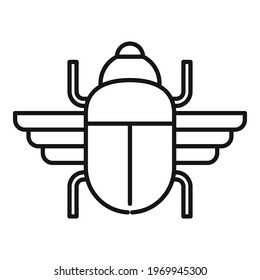 Ancient scarab beetle icon. Outline Ancient scarab beetle vector icon for web design isolated on white background