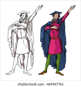 Ancient scientific on white background