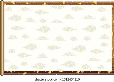 ancient scroll with Chinese design cloud picture